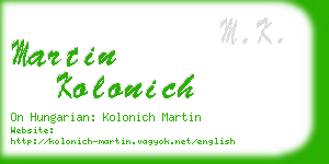 martin kolonich business card